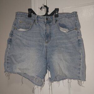 Universal Thread Blue Jean Shorts with High-Waisted Fit and Frayed Hem